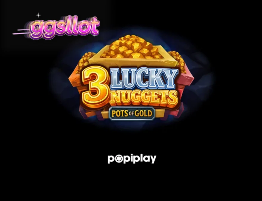 Tampilan visual slot 3 Lucky Nuggets dengan tema tambang emas yang ceria